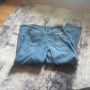 American Eagle Outfitters High Rise Distressed Blue Jeans